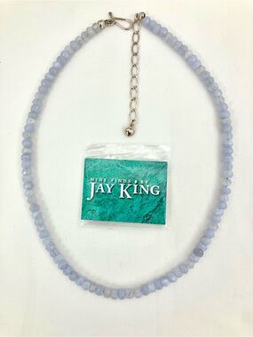 Jay King Blue Lace Agate Rondelle Beaded Necklace
